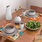 Retro Geometric Abstract Girl and Landscape Illustration Placemat Gallery Image 2