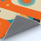 Retro Geometric Abstract Girl and Landscape Illustration Rug Gallery Image 4