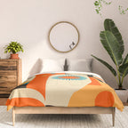 Retro Geometric Abstract Girl and Landscape Illustration Comforter Gallery Image 3