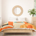 Retro Geometric Abstract Girl and Landscape Illustration Duvet Cover Gallery Image 3