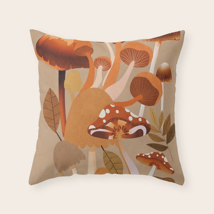 Mushrooms 2 Throw Pillow Gallery Image 6