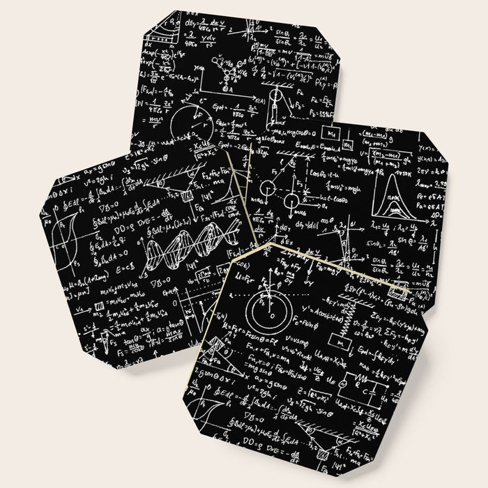 Physics Equations on Chalkboard Coaster Gallery Image 1
