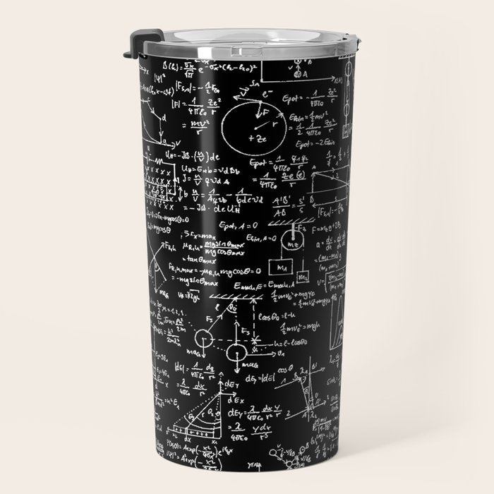 Physics Equations on Chalkboard Travel Mug Gallery Image 3