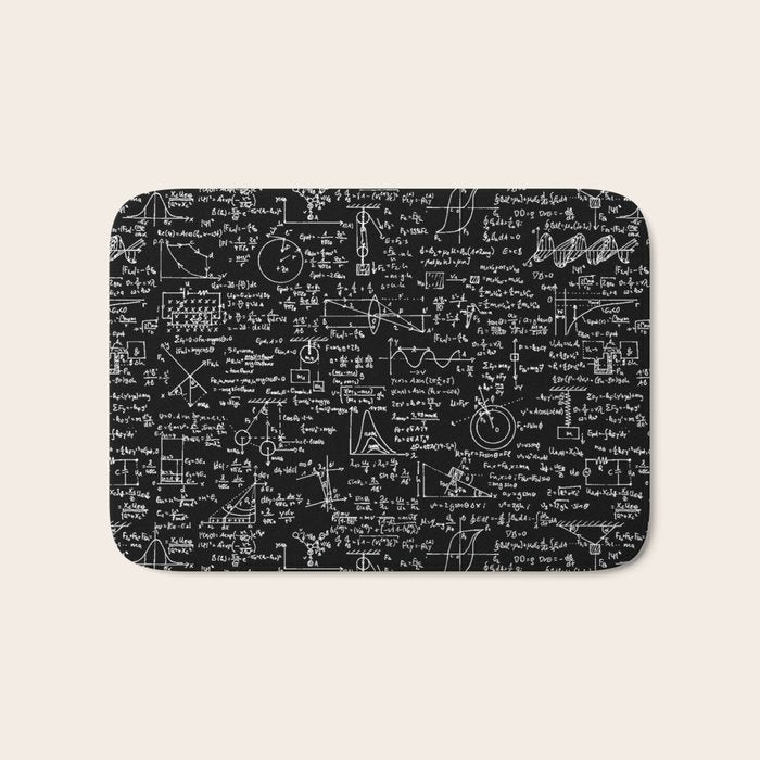 Physics Equations on Chalkboard Bath Mat Gallery Image 1