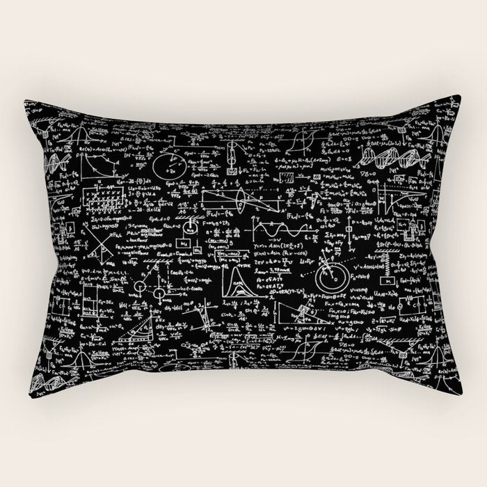 Physics Equations on Chalkboard Rectangular Pillow Gallery Image 2
