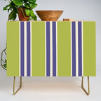Vertical Stripes Chartreuse and Blue Credenza Gallery Image 1