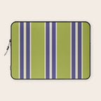 Vertical Stripes Chartreuse and Blue Laptop Sleeve Gallery Image 1