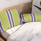 Vertical Stripes Chartreuse and Blue Pillow Sham Gallery Image 2