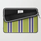 Vertical Stripes Chartreuse and Blue Laptop Sleeve Gallery Image 2