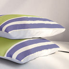 Vertical Stripes Chartreuse and Blue Pillow Sham Gallery Image 3