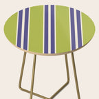 Vertical Stripes Chartreuse and Blue Side Table Gallery Image 2