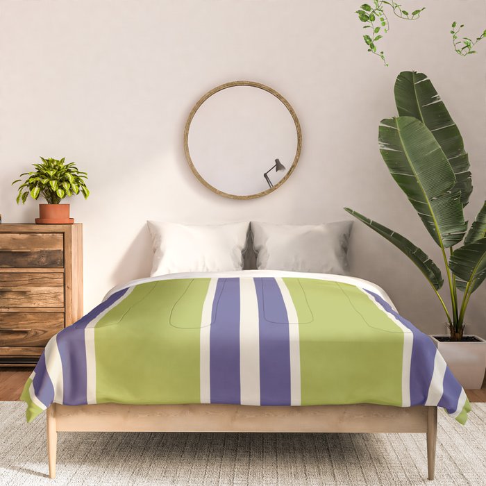 Vertical Stripes Chartreuse and Blue Comforter Gallery Image 3