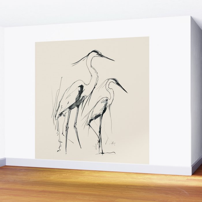 Two Herons Wall Mural Gallery Image 2
