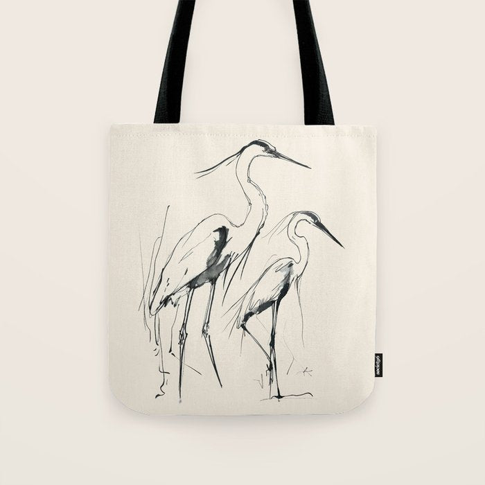 Two Herons Tote Bag Gallery Image 1