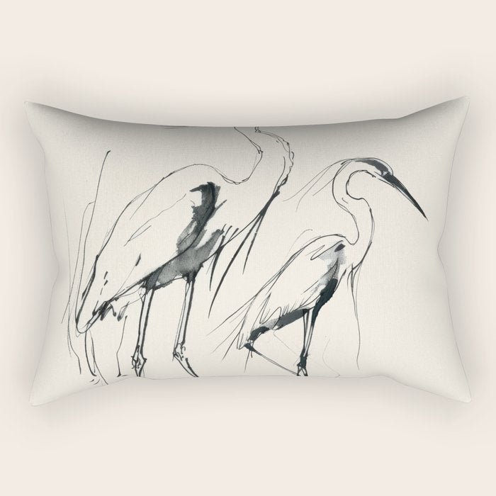 Two Herons Rectangular Pillow Gallery Image 2
