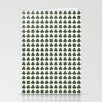 Clovers XXXVIII Dark Green Botanical Pattern Stationery Card Gallery Image 2