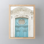 Blue Paris Door - Architecture Photograph, Travel Photography Mini Art Print Gallery Image 1