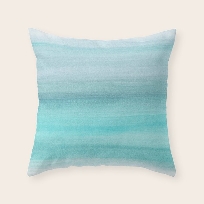 Aqua Blue Watercolor Dream #1 #painting #decor #art #society6 Throw Pillow Gallery Image 6