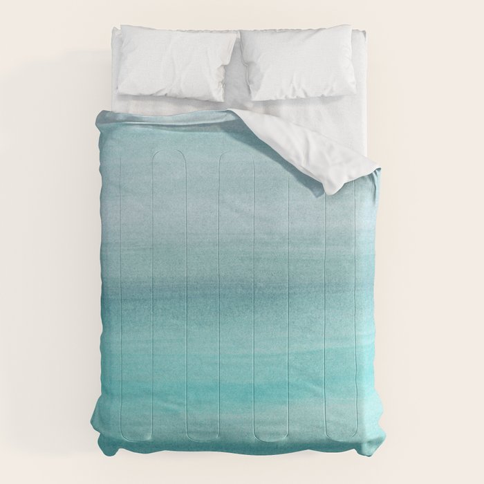 Aqua Blue Watercolor Dream #1 #painting #decor #art #society6 Comforter Gallery Image 6