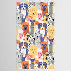 Funny dog animal pet cartoon crowd texture Tablecloth Gallery Image 2