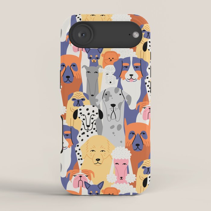 Funny dog animal pet cartoon crowd texture iPhone Case Gallery Image 2