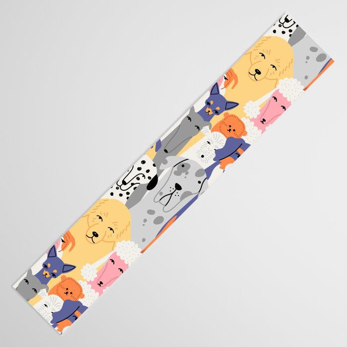 Funny dog animal pet cartoon crowd texture Table Runner Gallery Image 3