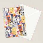 Funny dog animal pet cartoon crowd texture Stationery Card Gallery Image 2