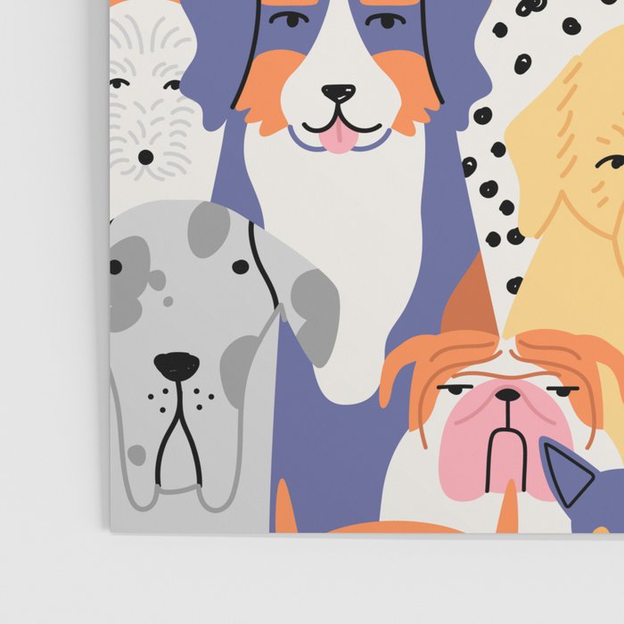 Funny dog animal pet cartoon crowd texture Poster Gallery Image 3