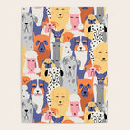 Funny dog animal pet cartoon crowd texture Poster Gallery Image 4