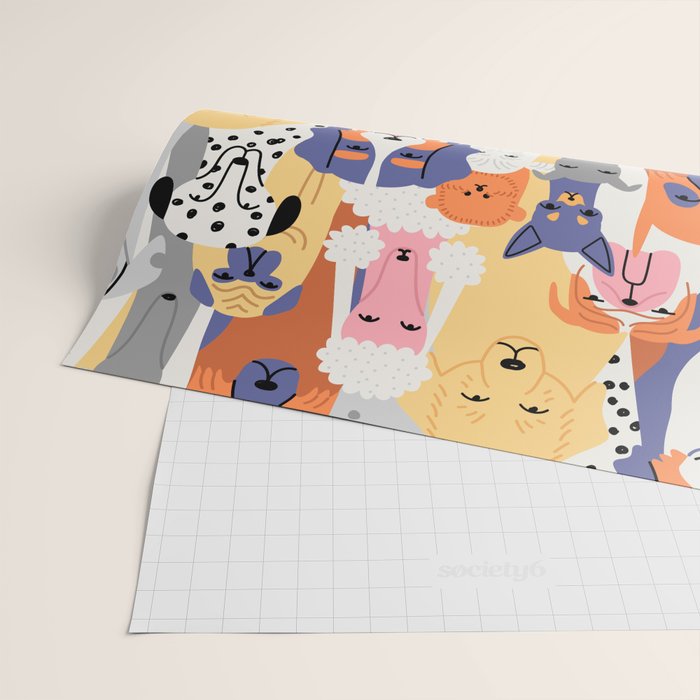 Funny dog animal pet cartoon crowd texture Wrapping Paper Gallery Image 2