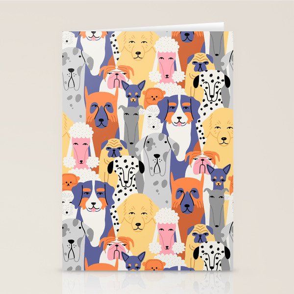 Funny dog animal pet cartoon crowd texture Stationery Card Gallery Image 2
