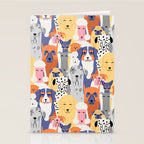Funny dog animal pet cartoon crowd texture Stationery Card Gallery Image 2