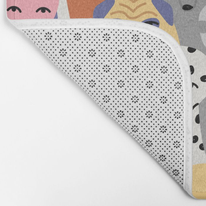 Funny dog animal pet cartoon crowd texture Bath Mat Gallery Image 2