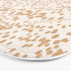 Abstract Ink Blot Strata Pattern in Neutral Camel Beige Bath Mat Gallery Image 3