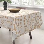 Abstract Ink Blot Strata Pattern in Neutral Camel Beige Tablecloth Gallery Image 3