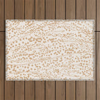 Abstract Ink Blot Strata Pattern in Neutral Camel Beige Outdoor Rug Gallery Image 1