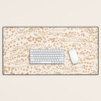Abstract Ink Blot Strata Pattern in Neutral Camel Beige Desk Mat Gallery Image 1
