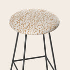 Abstract Ink Blot Strata Pattern in Neutral Camel Beige Stool Gallery Image 2