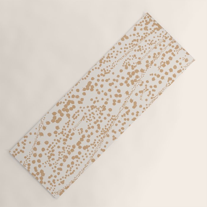 Abstract Ink Blot Strata Pattern in Neutral Camel Beige Yoga Mat Gallery Image 1