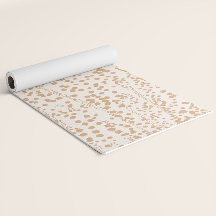 Abstract Ink Blot Strata Pattern in Neutral Camel Beige Yoga Mat Gallery Image 2
