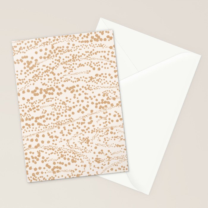Abstract Ink Blot Strata Pattern in Neutral Camel Beige Stationery Card Gallery Image 2