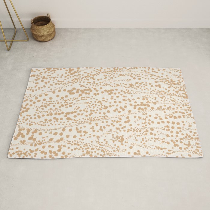 Abstract Ink Blot Strata Pattern in Neutral Camel Beige Rug Gallery Image 2