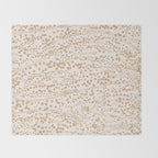Abstract Ink Blot Strata Pattern in Neutral Camel Beige Throw Blanket Gallery Image 2