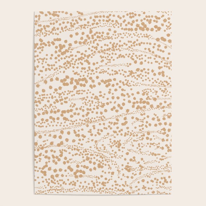 Abstract Ink Blot Strata Pattern in Neutral Camel Beige Poster Gallery Image 4