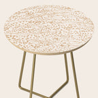 Abstract Ink Blot Strata Pattern in Neutral Camel Beige Side Table Gallery Image 2