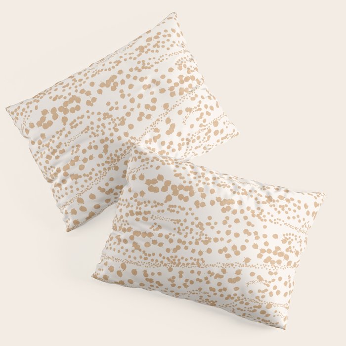 Abstract Ink Blot Strata Pattern in Neutral Camel Beige Pillow Sham Gallery Image 3