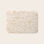 Abstract Ink Blot Strata Pattern in Neutral Camel Beige Bath Mat Gallery Image 1