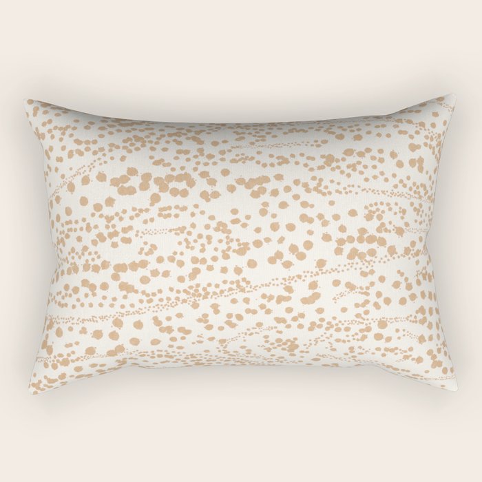 Abstract Ink Blot Strata Pattern in Neutral Camel Beige Rectangular Pillow Gallery Image 1