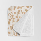 Abstract Ink Blot Strata Pattern in Neutral Camel Beige Throw Blanket Gallery Image 3