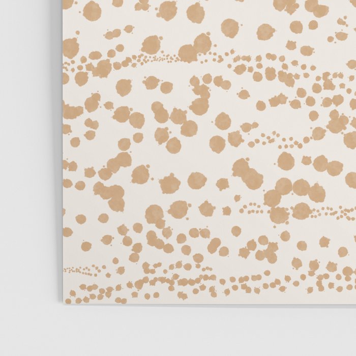 Abstract Ink Blot Strata Pattern in Neutral Camel Beige Poster Gallery Image 3